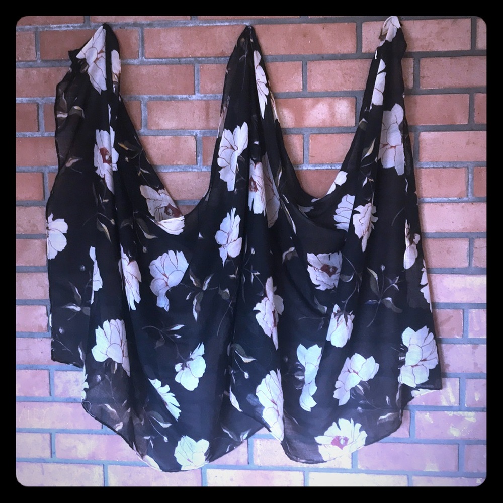 Sheer Flower Scarf